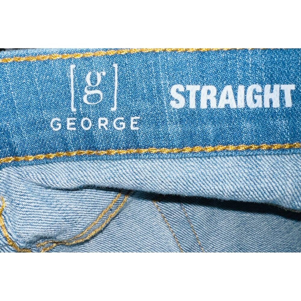 George Mens Straight Leg Jeans 38x32 Blue Cotton Blend Denim - Picture 4 of 5